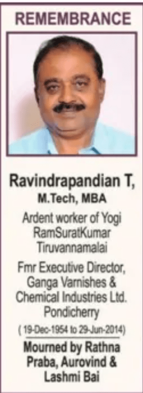 A heartfelt homage to Dad - Ravindrapandian T by Lashmi Bai Ravindrapandian